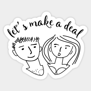 let's make a deal meme hand drawn Sticker